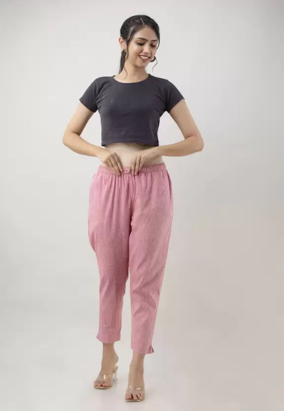 KANCHUK CHECK PRINT COTTON PANTS