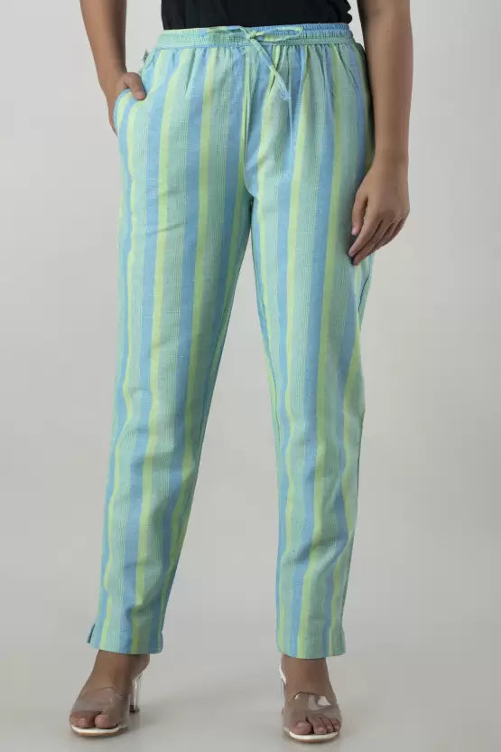 KANCHUK KHADI GREEN YELLOW PANTS