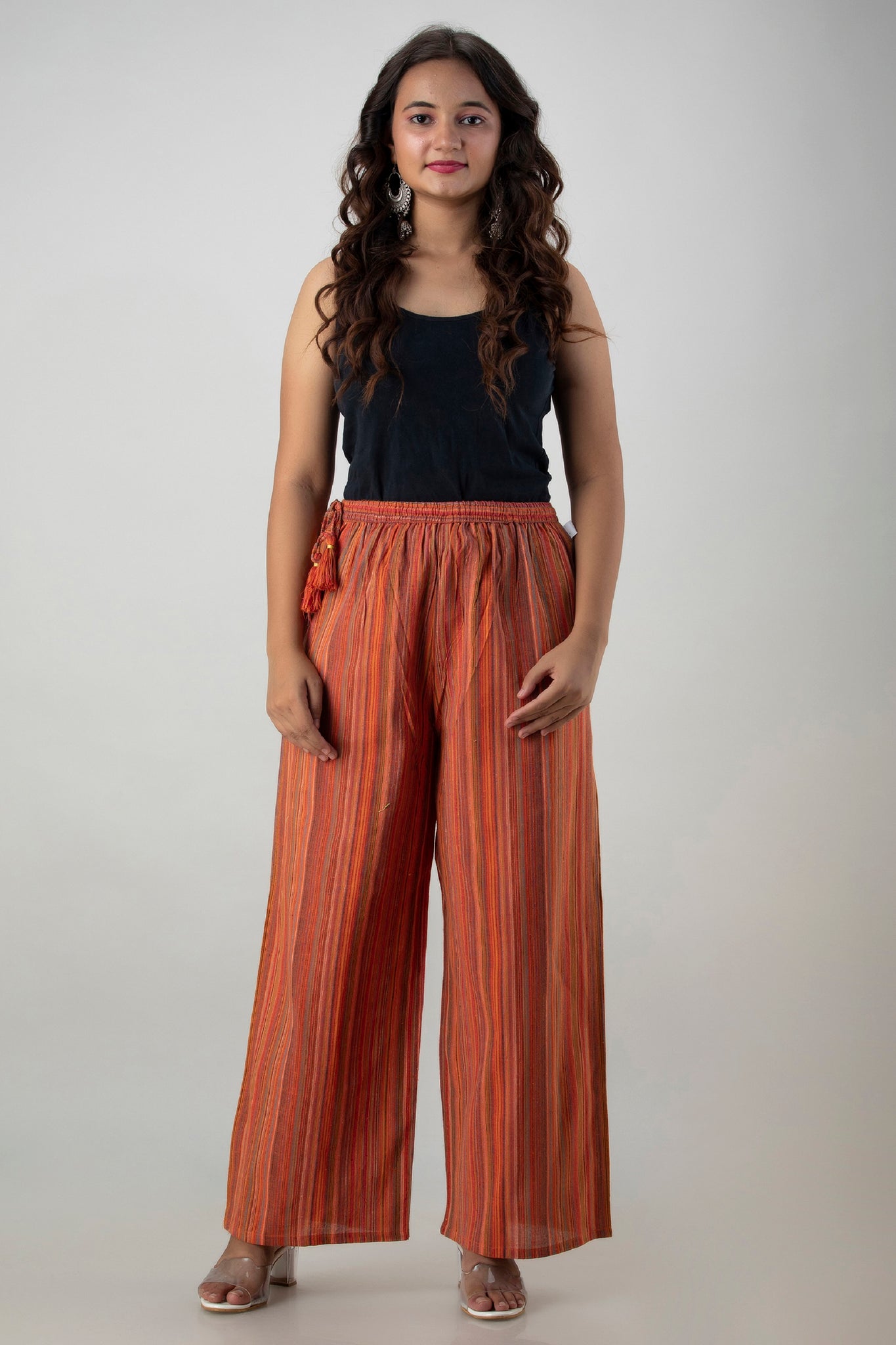 KANCHUK ORANGEMIX KHADI PALAZZOS