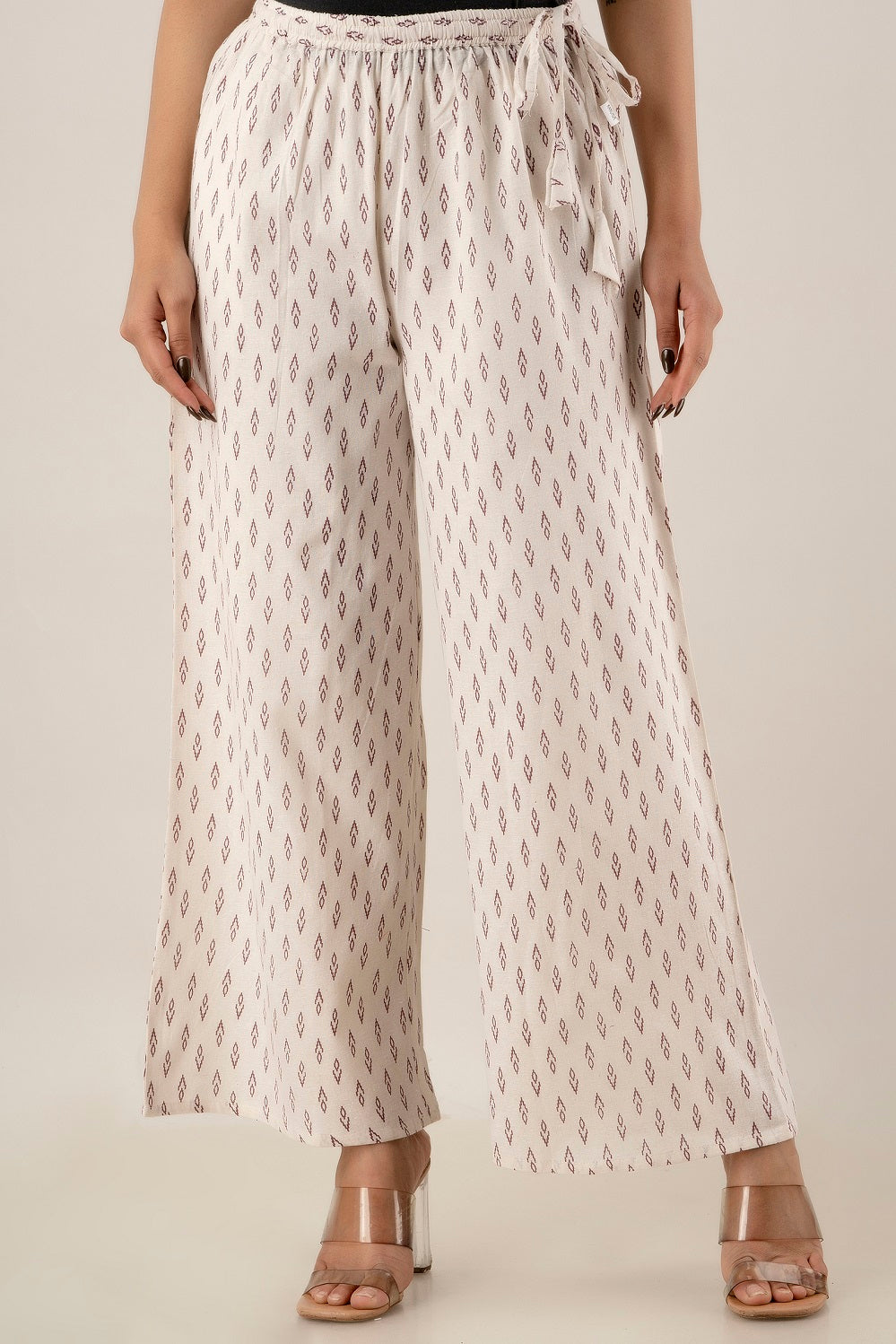 KANCHUK PRINTED KHADI OFFWHITE PALAZZOS