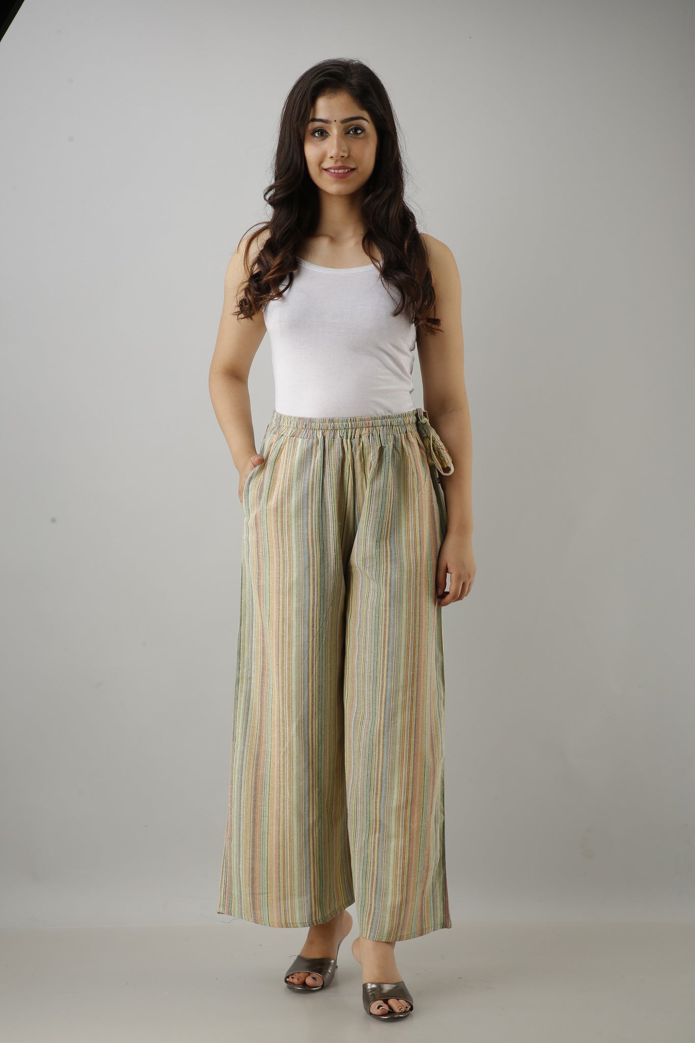 KANCHUK GREENMIX KHADI PALAZZOS